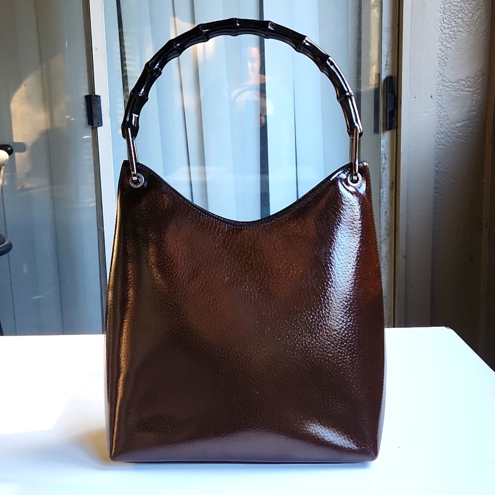 Gucci Bamboo 1947 Collection - Brown Leather Shoulder Bag with Bamboo Handle